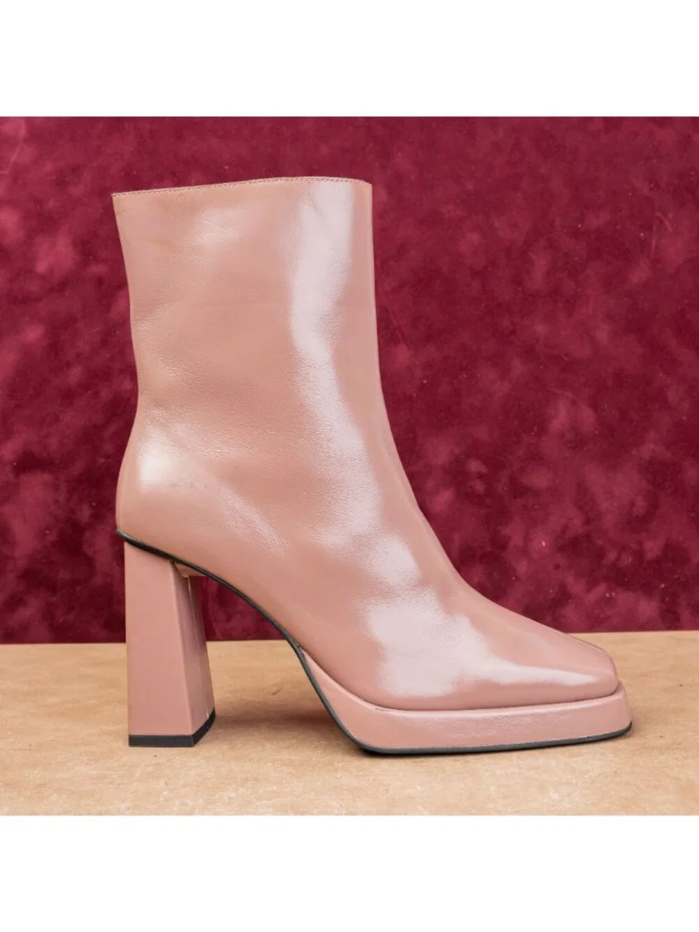 Jeffrey Campbell Maximal Lo Vintage 90s Fashion Square Toe Pink Boots sz 9